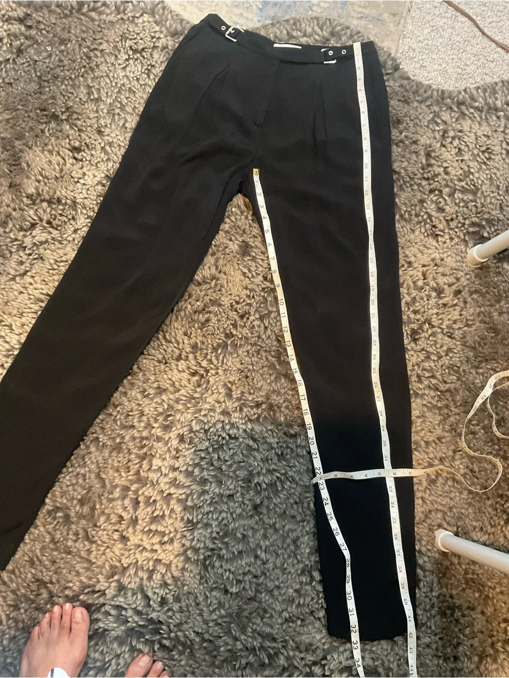 Sandro Black Tailored Pleated Trousers